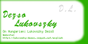 dezso lukovszky business card